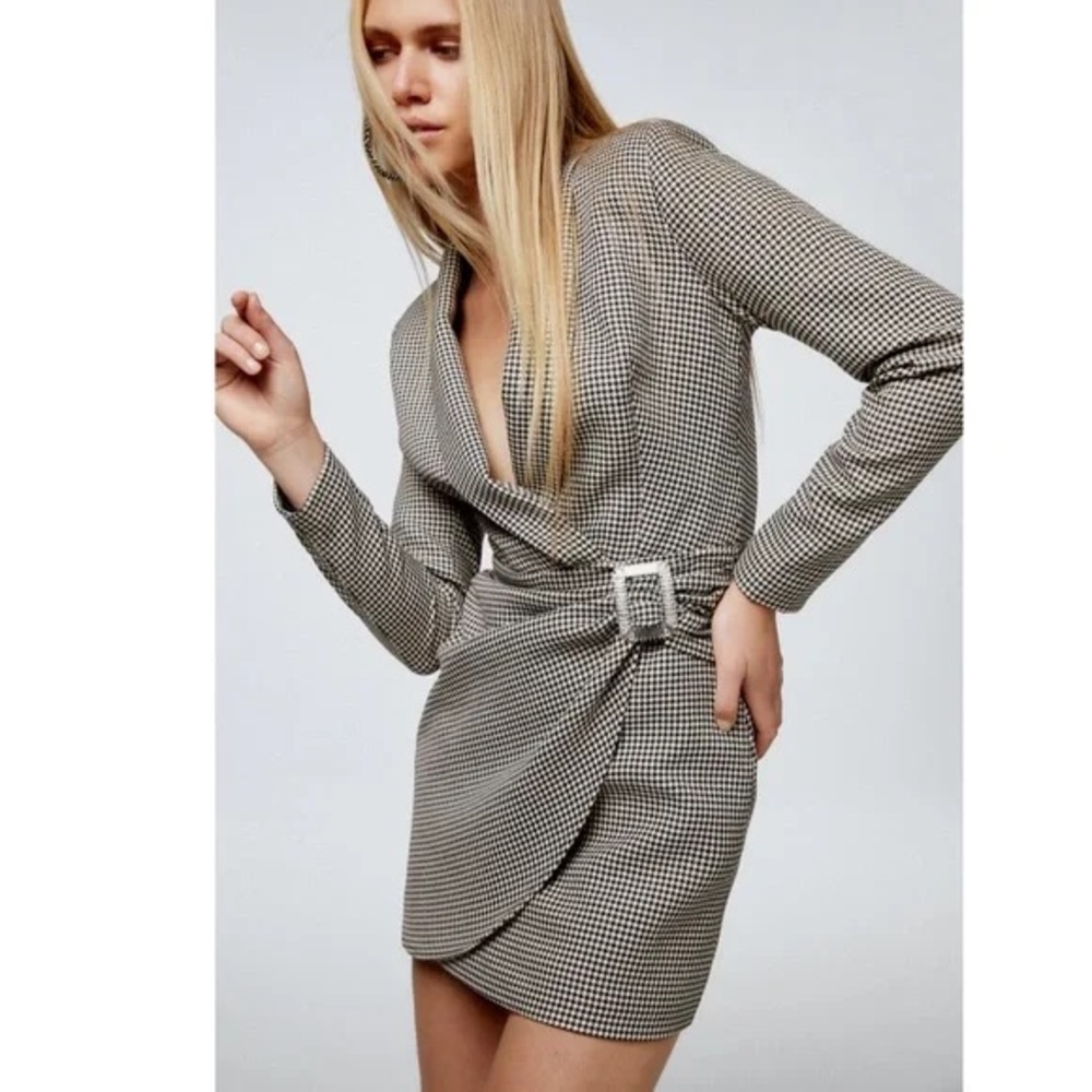 ZARA Houndstooth MINI BLAZER DRESS